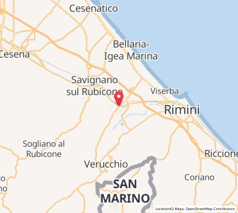 Map of Santarcangelo di Romagna, Emilia-Romagna