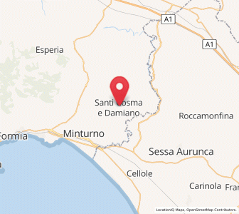 Map of Santi Cosma e Damiano, Lazio