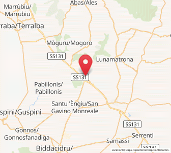 Map of Sardara, Sardinia