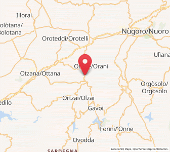 Map of Sarule, Sardinia