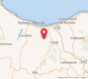 Map of Sciara, Sicily
