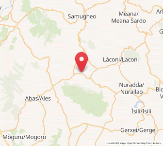Map of Senis, Sardinia