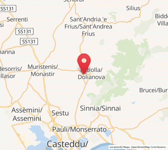 Map of Serdiana, Sardinia