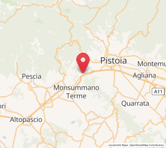 Map of Serravalle Pistoiese, Tuscany