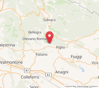 Map of Serrone, Lazio