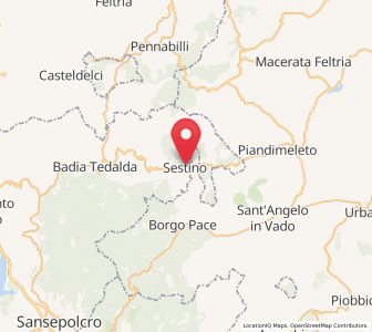 Map of Sestino, Tuscany
