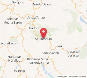 Map of Seulo, Sardinia