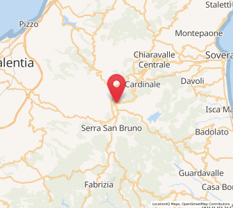Map of Simbario, Calabria