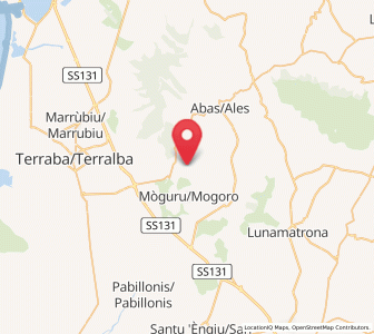 Map of Siris, Sardinia