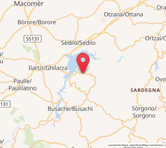 Map of Sorradile, Sardinia
