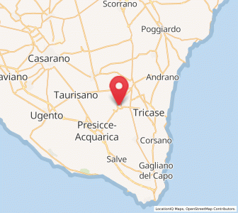 Map of Specchia, Apulia