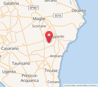 Map of Surano, Apulia