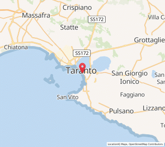 Map of Tarente, Apulia