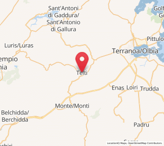 Map of Telti, Sardinia