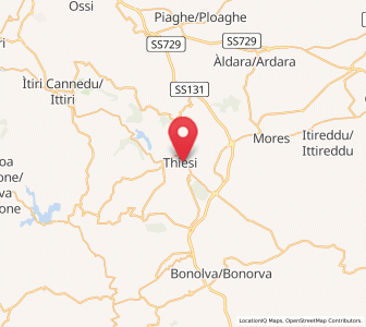 Map of Thiesi, Sardinia