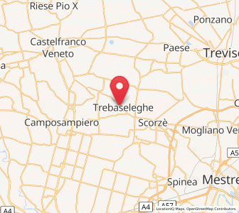 Map of Trebaseleghe, Veneto