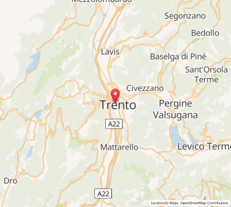 Map of Trente, Trentino-Alto Adige