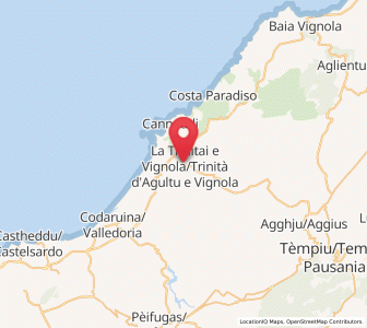 Map of Trinità d'Agultu, Sardinia