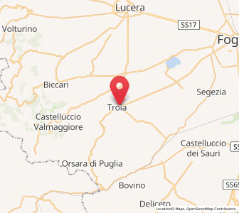 Map of Troia, Apulia