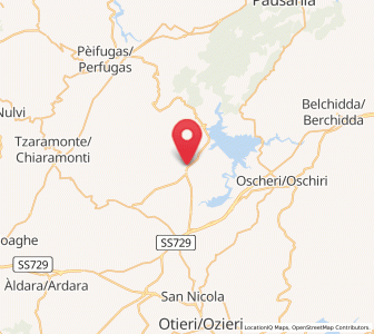 Map of Tula, Sardinia
