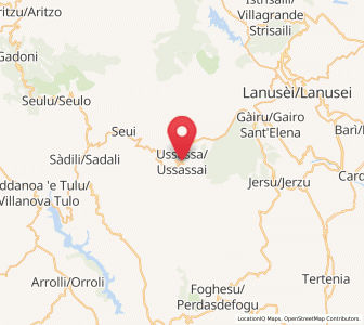 Map of Ussassai, Sardinia