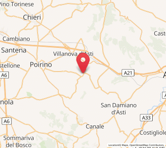 Map of Valfenera, Piedmont