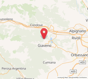 Map of Valgioie, Piedmont