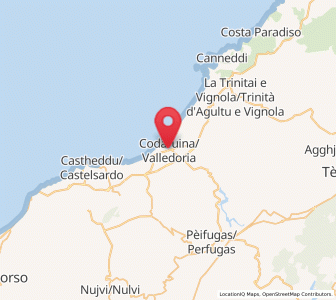 Map of Valledoria, Sardinia