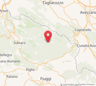 Map of Vallepietra, Lazio