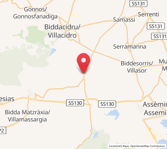 Map of Vallermosa, Sardinia
