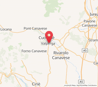 Map of Valperga, Piedmont