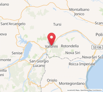 Map of Valsinni, Basilicate