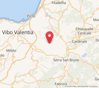 Map of Vazzano, Calabria