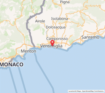 Map of Vintimille, Liguria