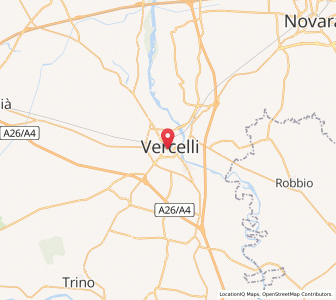 Map of Verceil, Piedmont