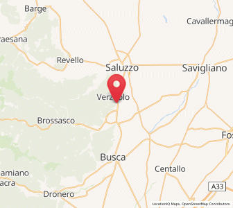 Map of Verzuolo, Piedmont