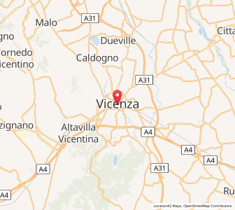 Map of Vicence, Veneto