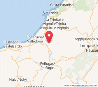 Map of Viddalba, Sardinia