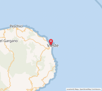 Map of Vieste, Apulia