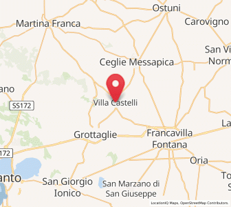 Map of Villa Castelli, Apulia