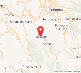Map of Villalago, Abruzzo