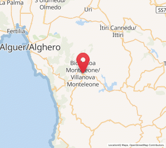 Map of Villanova Monteleone, Sardinia