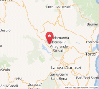 Map of Villanova Strisaili, Sardinia