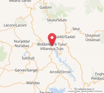 Map of Villanova Tulo, Sardinia