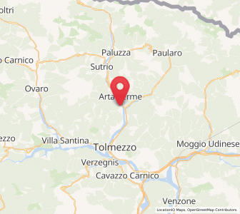 Map of Zuglio, Friuli Venezia Giulia