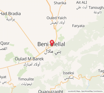 Carte : Béni Mellal, Béni Mellal-Khénifra