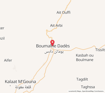 Carte : Boumalne Dades, Drâa-Tafilalet