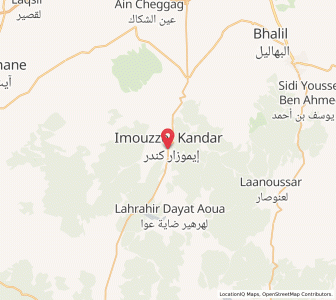 Carte : Imouzzer Kandar, Fès-Meknès