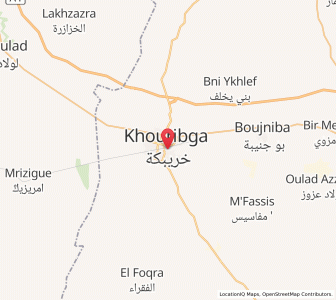 Carte : Khouribga, Béni Mellal-Khénifra