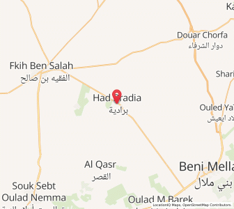 Carte : Souq Al Had Bradya, Béni Mellal-Khénifra